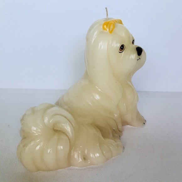 Vintage 1960s 70s Adorable Maltese Decorative Candle Figurine White Hair Dog HTF - Picture 4 of 7
